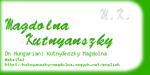 magdolna kutnyanszky business card