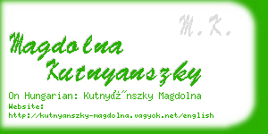 magdolna kutnyanszky business card